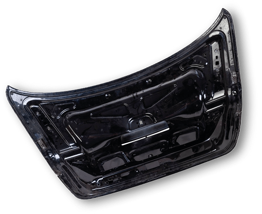 Visual eines geformten Metall-Karosserieteils als Beispiel für die Fügetechnik bei Sungwoo Hitech.